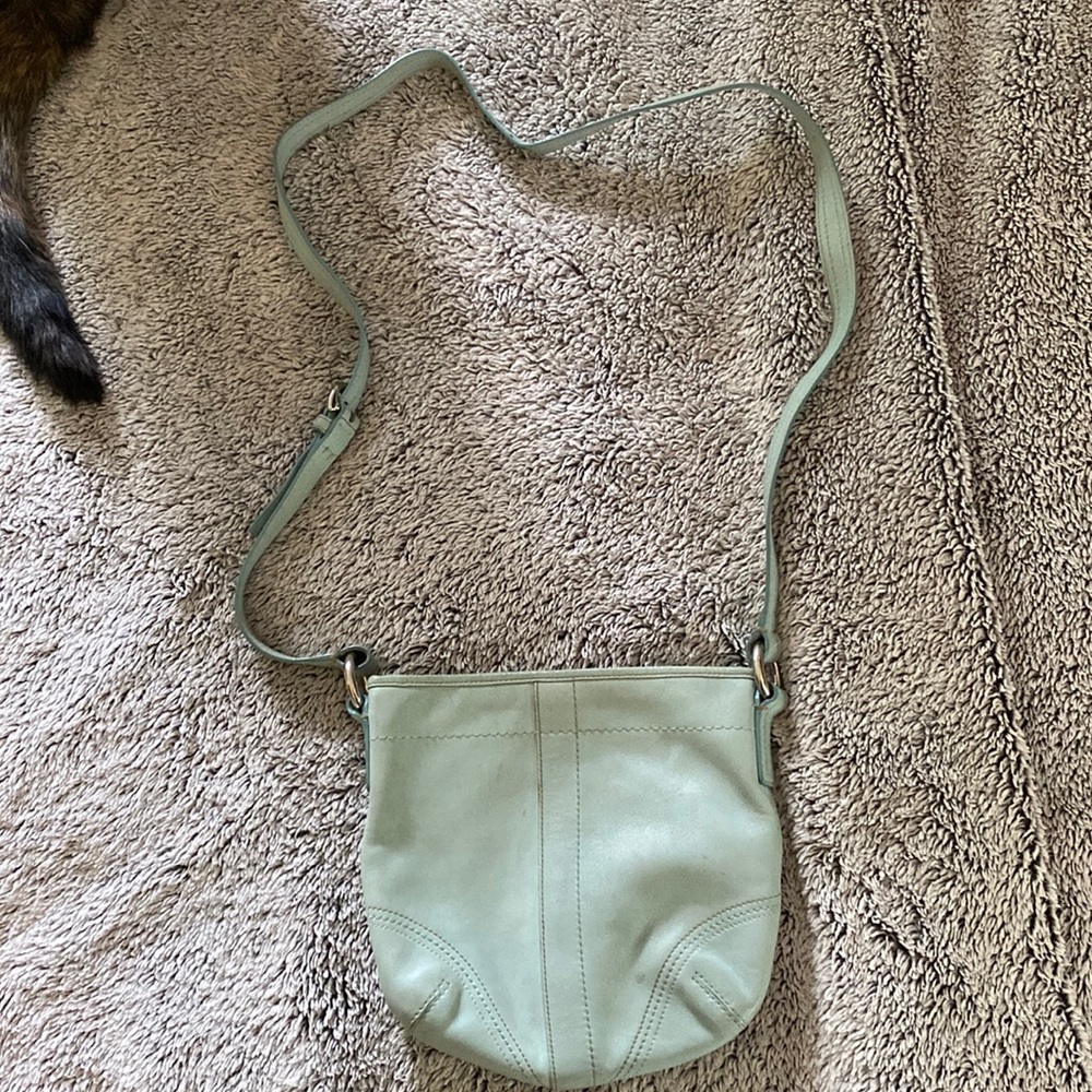 Blue Coach leather cross body
